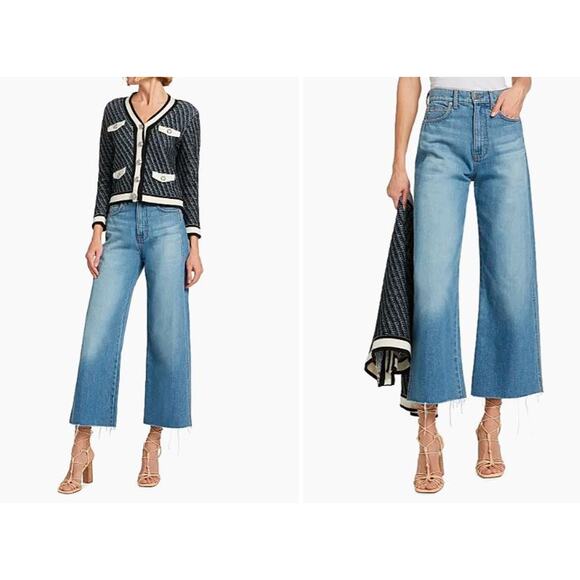 Veronica Beard Denim - Veronica Beard Taylor Cropped High Rise Wide Enough Said Blue Jeans NWT 298 29